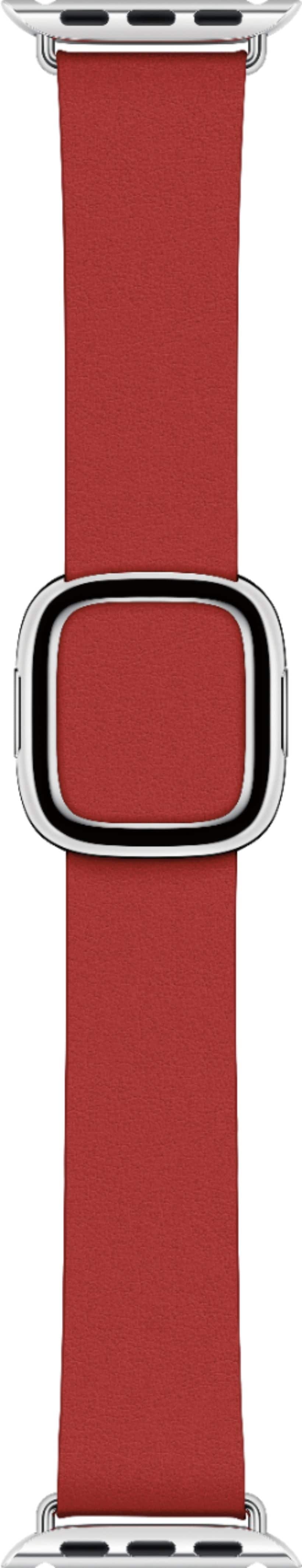 Angle. Apple - Leather Modern Buckle for Apple Watch™ 40mm - Small - Ruby.