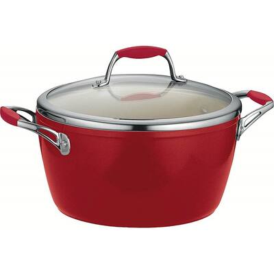 Tramontina - Gourmet Ceramica Deluxe 5-Quart Covered Dutch Oven - Metallic Red