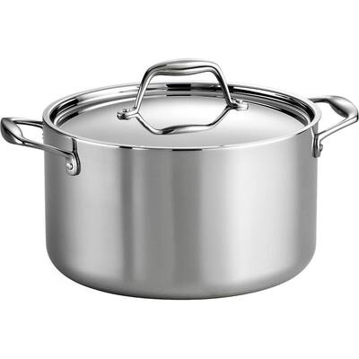 Tramontina - Gourmet Tri-Ply Clad 6-Quart Covered Sauce Pot - Mirror Polished