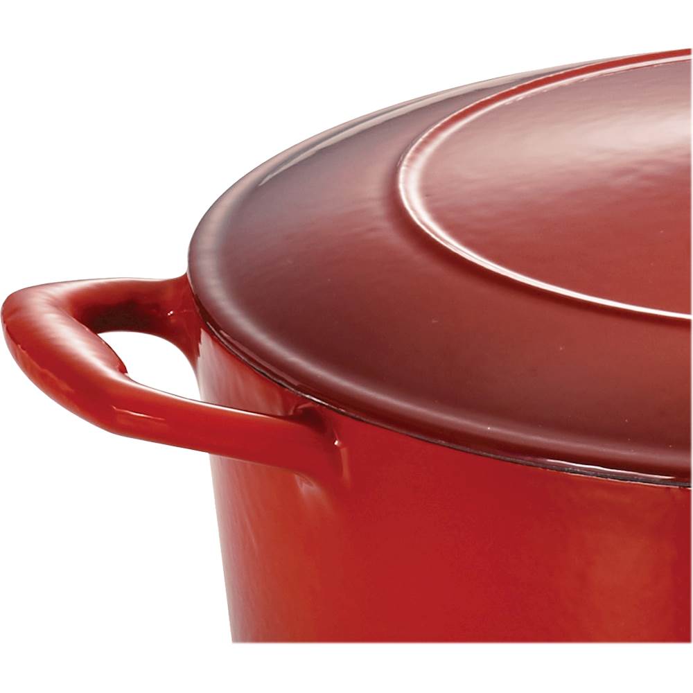 7 Qt Enameled Cast-Iron Series 1000 Covered Oval Dutch Oven - Gradated Red