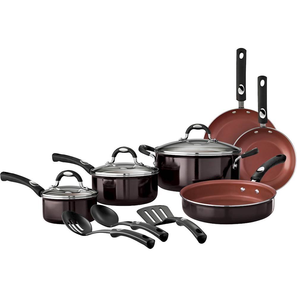Best Buy Tramontina Style 12Piece Cookware Set Black Cherry 80106/588