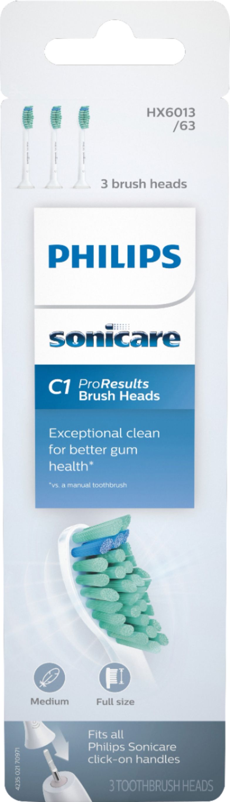 Best Buy: Philips Sonicare C1 ProResults Standard Replacement Toothbrush  Heads (3-Pack) White HX6013/63