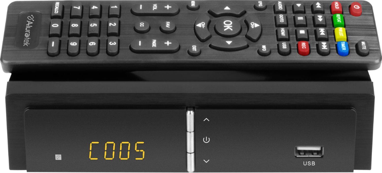 Aluratek - Digital TV Converter Box with Digital Video Recorder - Black