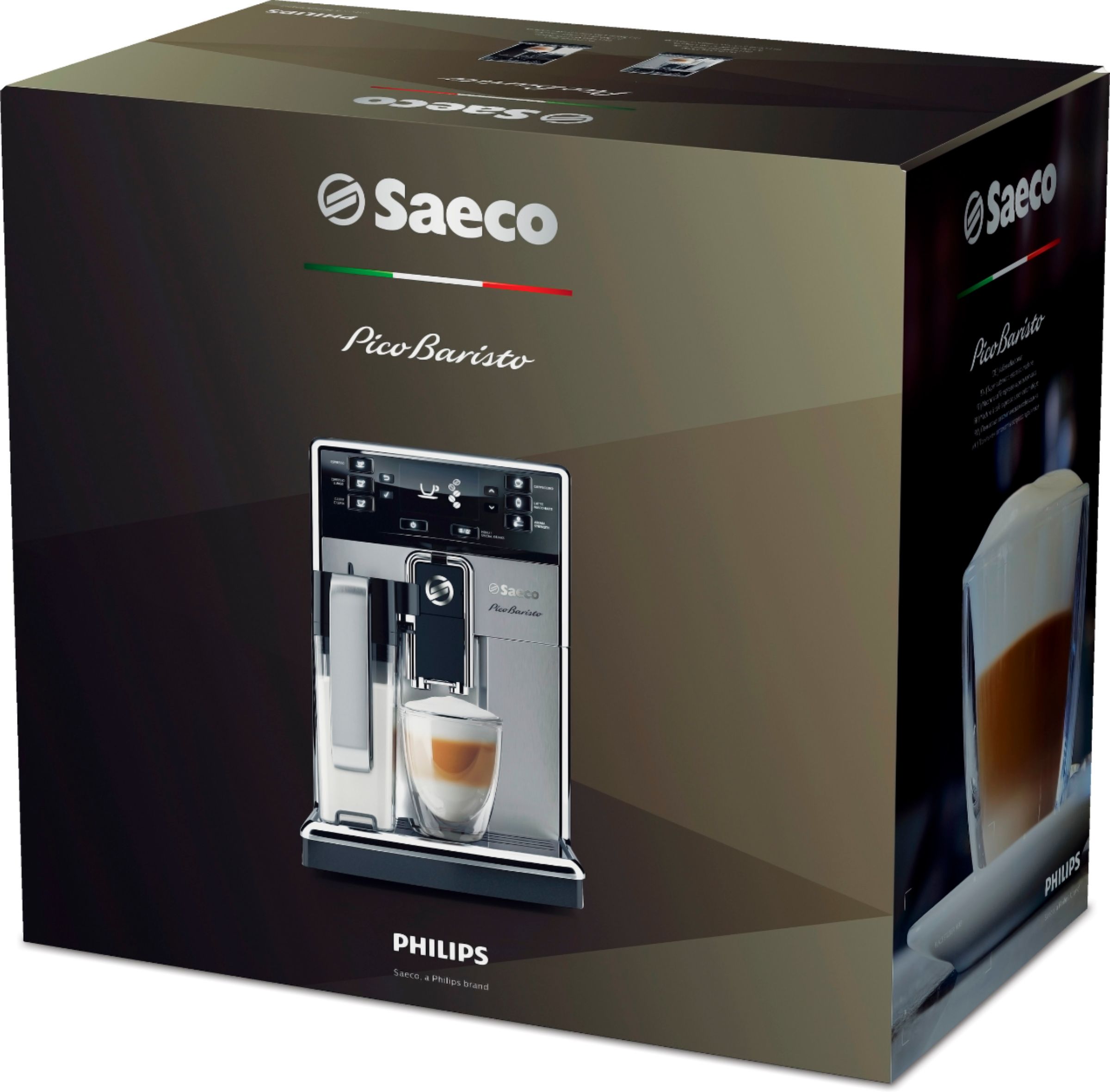 Best Buy: Saeco PicoBaristo Milk Carafe Super Automatic Espresso Machine,  Stainless Steel Black/Silver HD8927/47