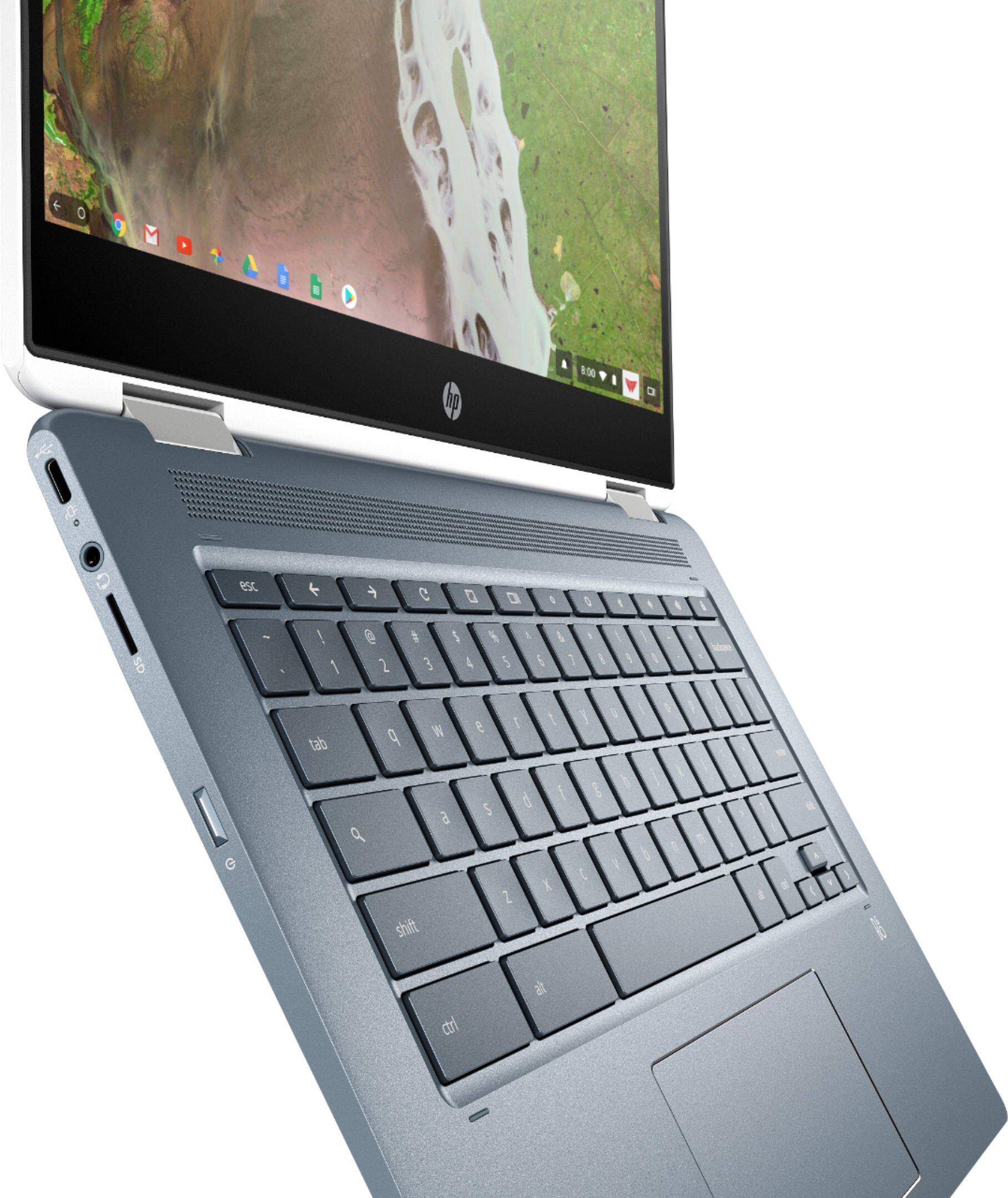 Alt View 15. HP - 2-in-1 14" Touch-Screen Chromebook - Intel Core i3 - 8GB Memory - 64GB eMMC Flash Memory - White.