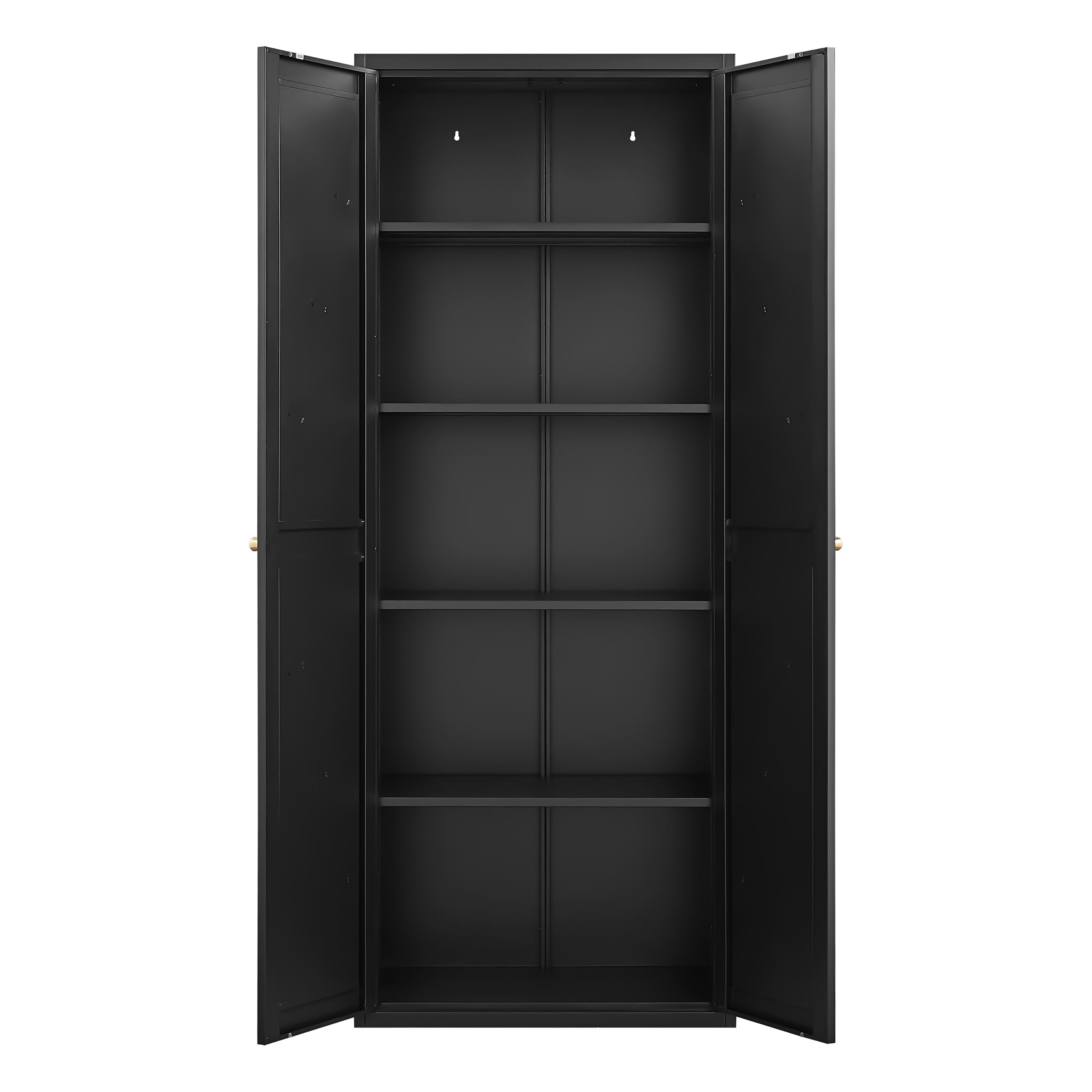 Alt View 8. GOODSILO - Adjustable Two-Door Tall Steel Storage Cabinet with Adjustable Shelves for Kitchen Pantry and Home Organization - Black.