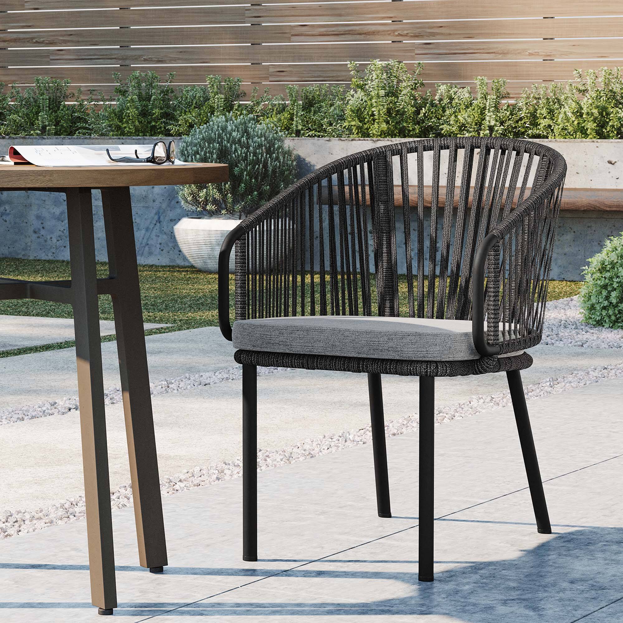 Front. Modway - Harbor Outdoor Patio Armchair by Modway - Charcoal Gray.
