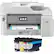 Front. Brother - INKvestment Tank MFC-J5845DW Wireless All-in-One Inkjet Printer with Up to 1-Year of Ink In-box - White/Gray.