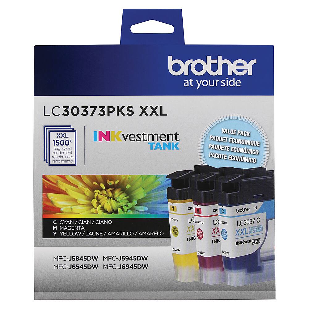 Alt View 11. Brother - LC30373PKS 3-Pack Super High-yield INKvestment Tank Ink Cartridges - Cyan/Magenta/Yellow.
