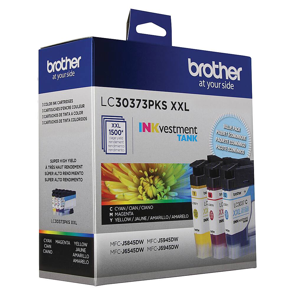 Alt View 13. Brother - LC30373PKS 3-Pack Super High-yield INKvestment Tank Ink Cartridges - Cyan/Magenta/Yellow.