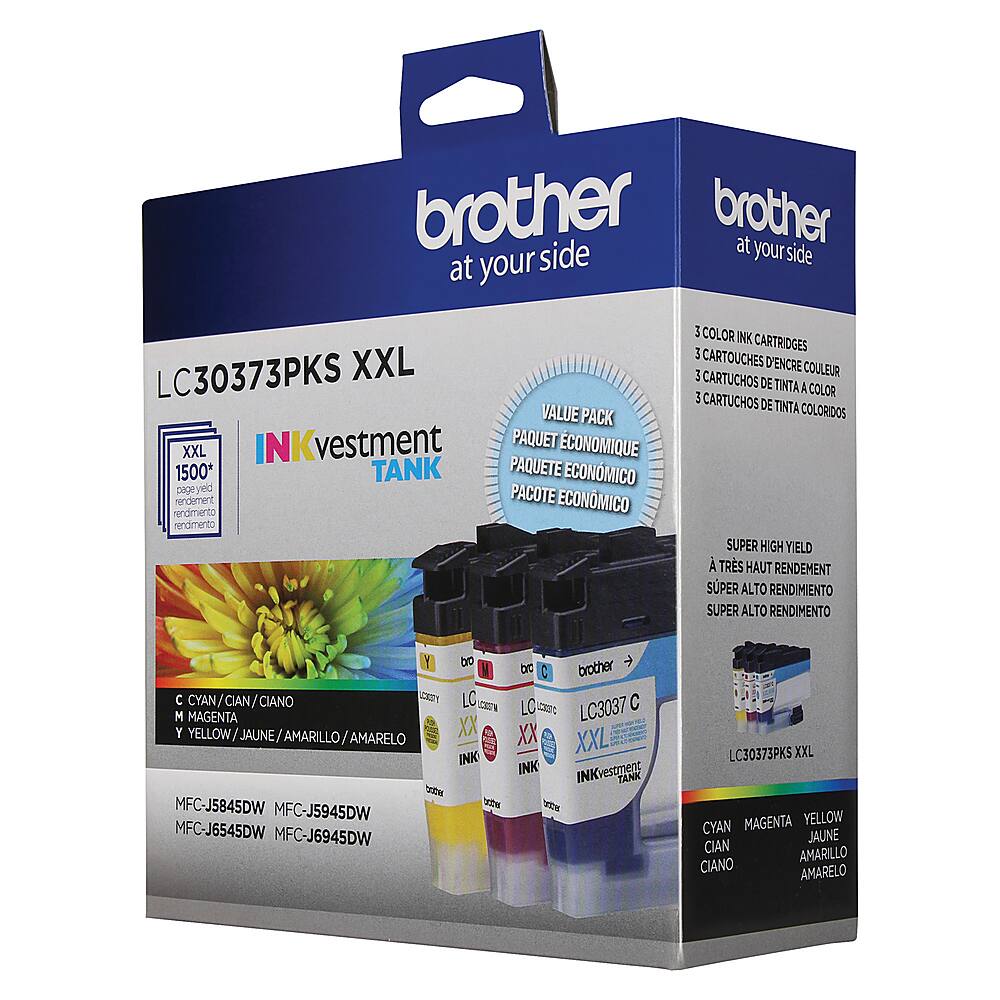 Alt View 14. Brother - LC30373PKS 3-Pack Super High-yield INKvestment Tank Ink Cartridges - Cyan/Magenta/Yellow.