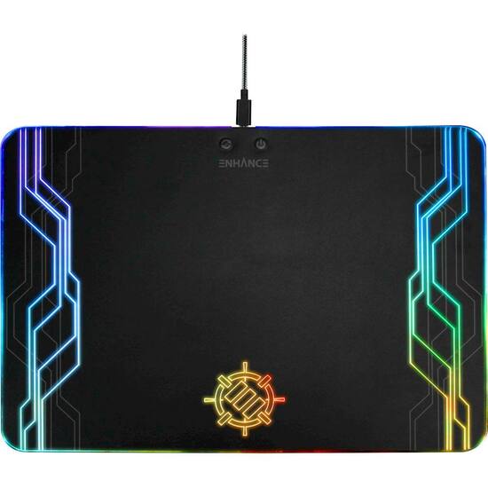 ENHANCE Gaming Mouse Pad with LED Lighting Black With Rainbow LED