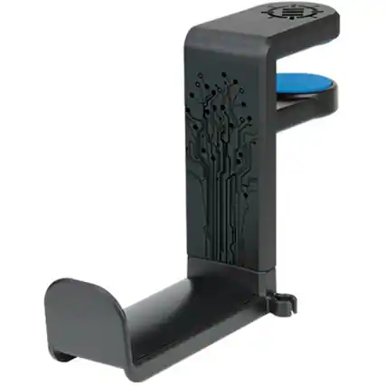Front. ENHANCE - Gaming Headset Holder Mount - Black.