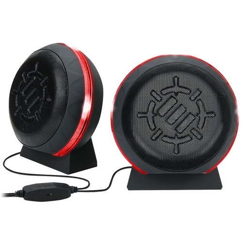ENHANCE - SL2 USB Gaming Computer Speakers for Monitor with LED Red Light - Red