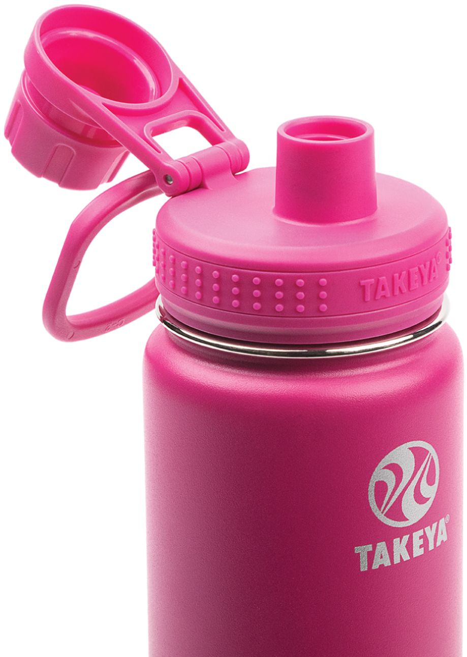 Takeya USA Actives Water Bottle with Spout Lid 18oz in Pink Mimosa