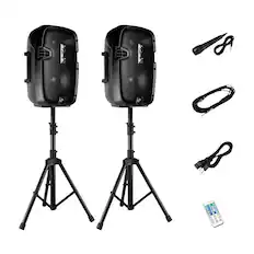 Front. PYLE - 8" 700W PA Speakers - Black.