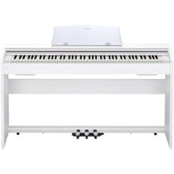 Casio - Full-Size Keyboard with 88 Fully-Size Velocity-Sensitive Keys - White wood - Front_Zoom