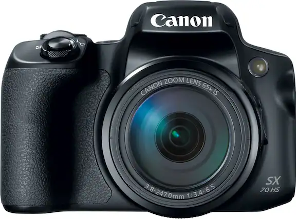 Front. Canon - PowerShot SX70 HS 20.3-Megapixel Digital Camera - Black.