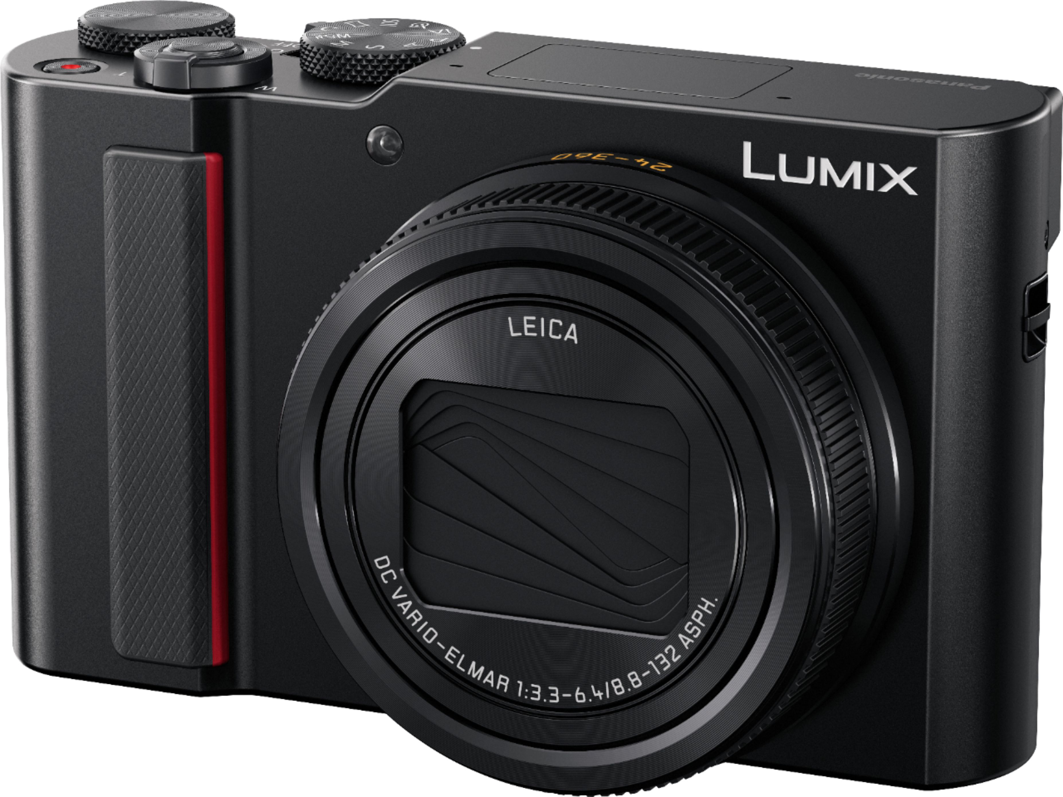 Left View: Panasonic - Lumix DC-ZS200 20.1-Megapixel Digital Camera - Black