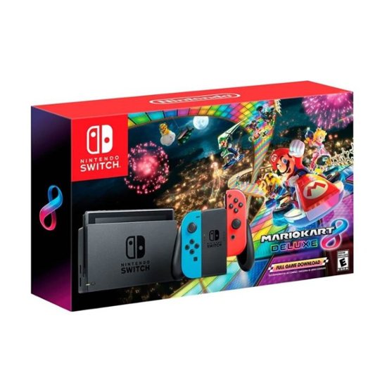 Nintendo - Switch with Mario Kart 8 Deluxe Console Bundle - Neon Red/Neon Blue Joy-Con - Front_Zoom. 1 of 2 . Swipe left for next.