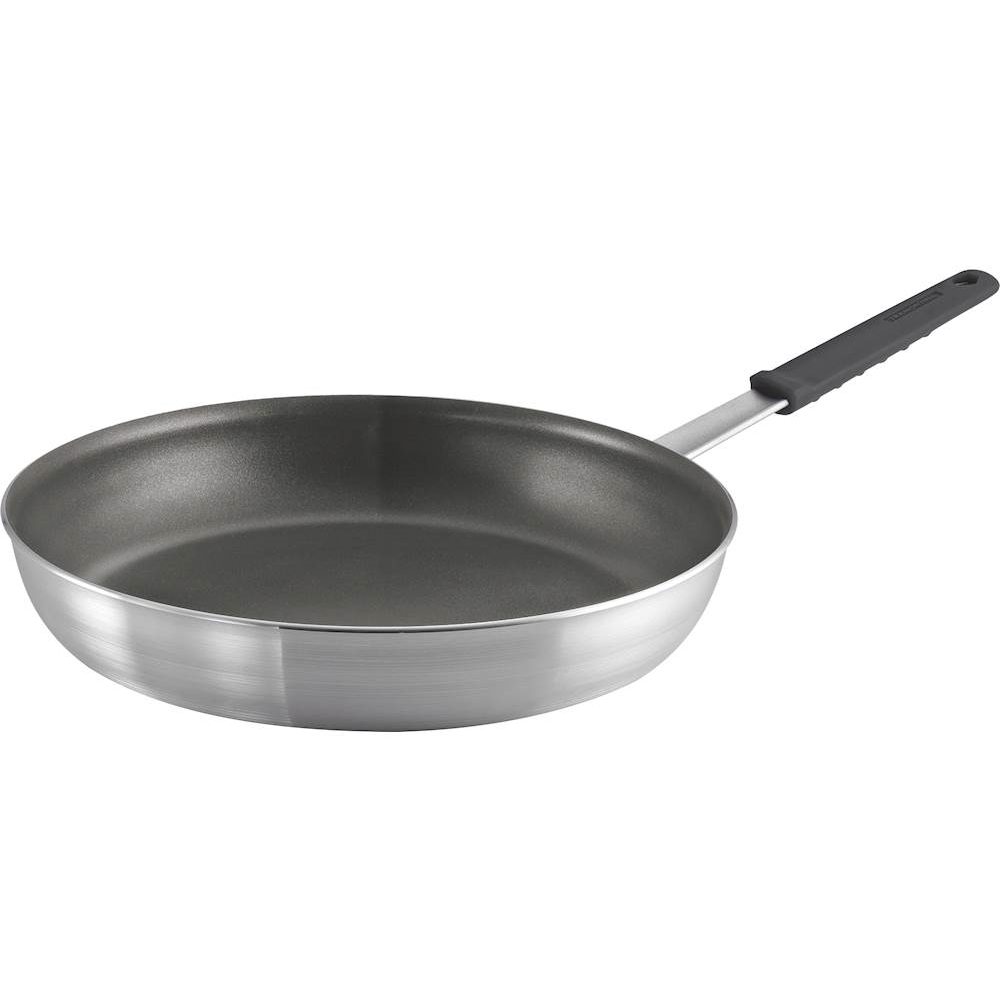 Better Chef 14 in. Aluminum Nonstick Frying Pan in Gray with Glass