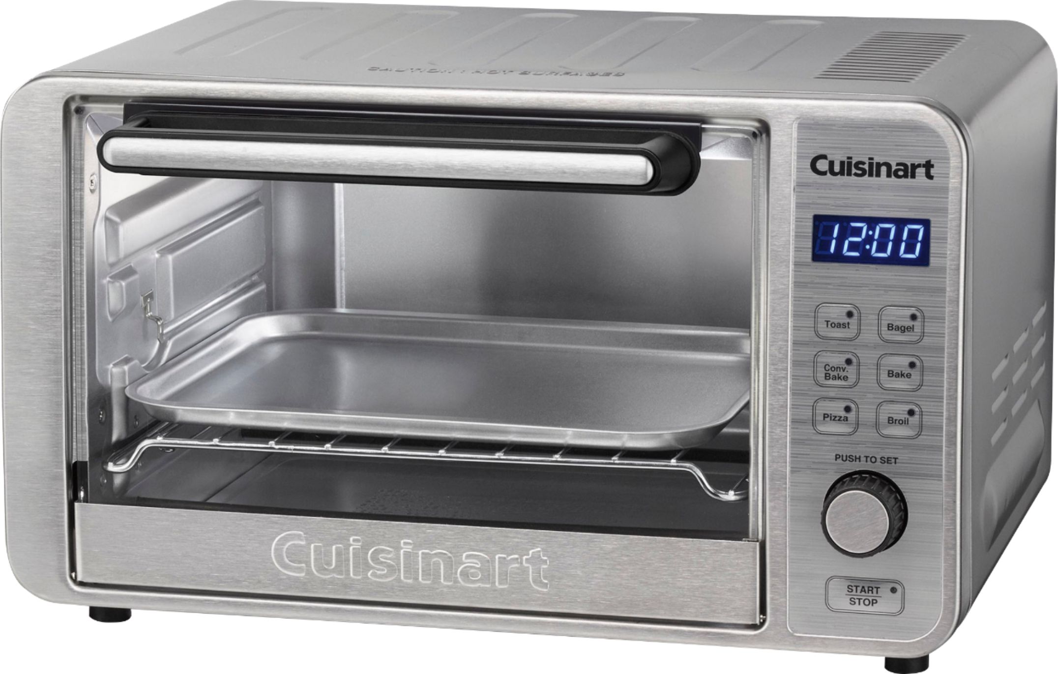 Left View: Cuisinart - Convection Toaster/Pizza Oven - Brushed Stainless