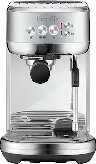 Front. Breville - the Bambino Plus Espresso Machine with 15 bars of pressure and Milk Frother - Stainless Steel.