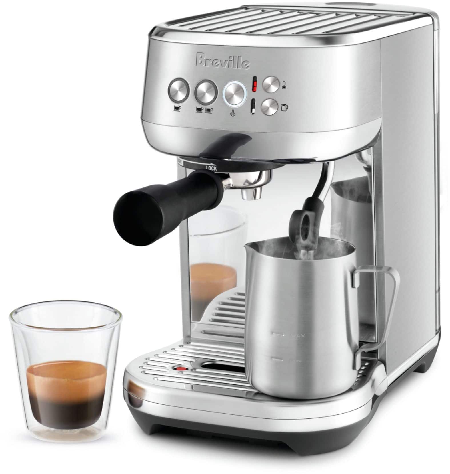 Alt View 12. Breville - the Bambino Plus Espresso Machine with 15 bars of pressure and Milk Frother - Stainless Steel.