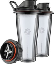 Blending Cup Starter Kit for Vitamix Ascent Series Blenders - Black/Clear - Front_Zoom