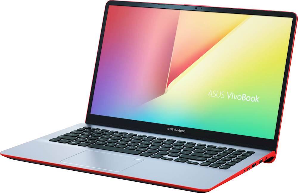 Left View: ASUS - VivoBook S15 15.6" Laptop - Intel Core i5 - 8GB Memory - 256GB Solid State Drive - Starry Gray With Red Edges