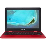 Front. ASUS - 11.6" Chromebook - Intel Celeron - 4GB Memory - 32GB eMMC Flash Memory - Red.