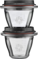 Blending Bowls Accessory for Vitamix Ascent Series Blenders - Black/Clear - Front_Zoom