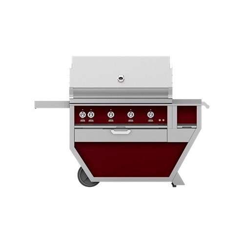 Angle. Hestan - Deluxe Gas Grill - Tin Roof.