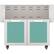 Angle. Hestan - Double-Door Tower Cart for 36" Gas Grills - Turquoise.