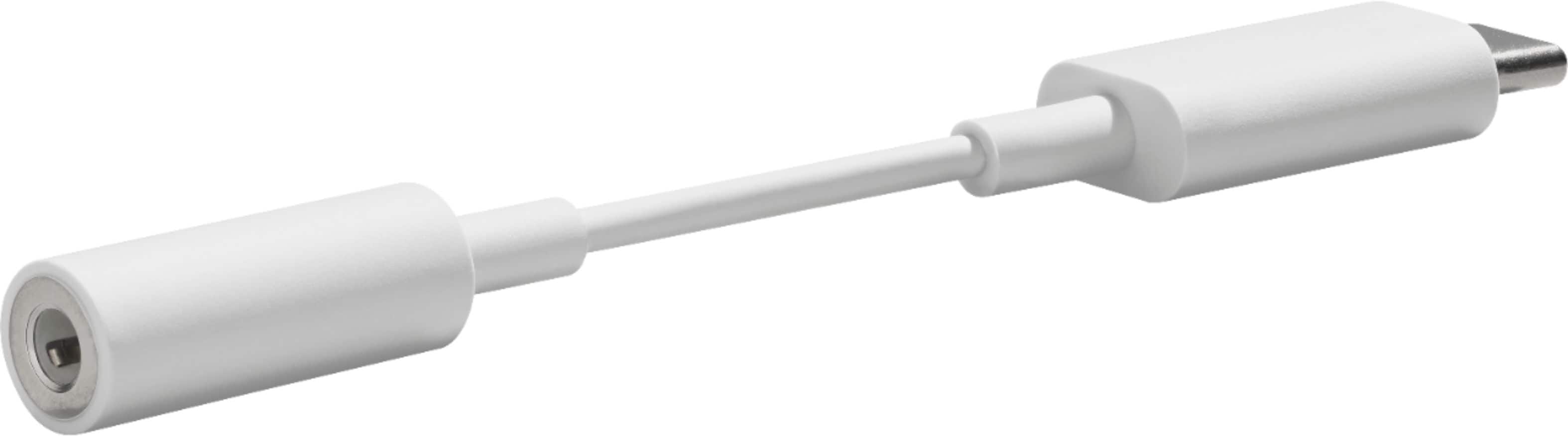 Front. Google - USB-C-to-3.5mm Audio Adapter - White.