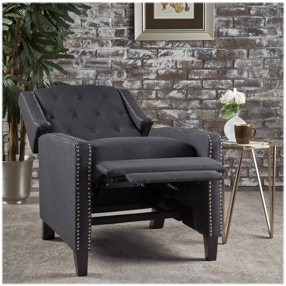 Left View: Noble House - Pratt Recliner - Dark Charcoal