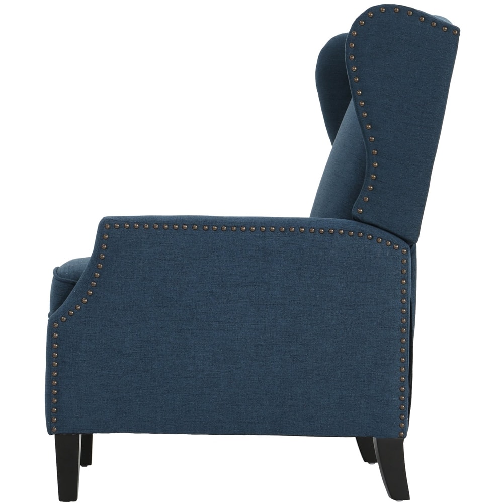 Angle View: Noble House - Muncie Recliner - Navy Blue