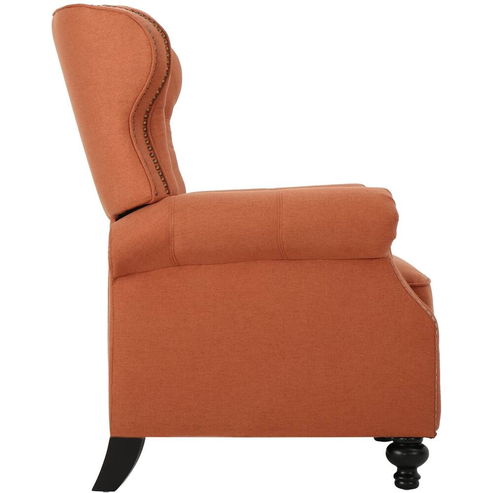 Left View: Noble House - Pampa Recliner - Orange