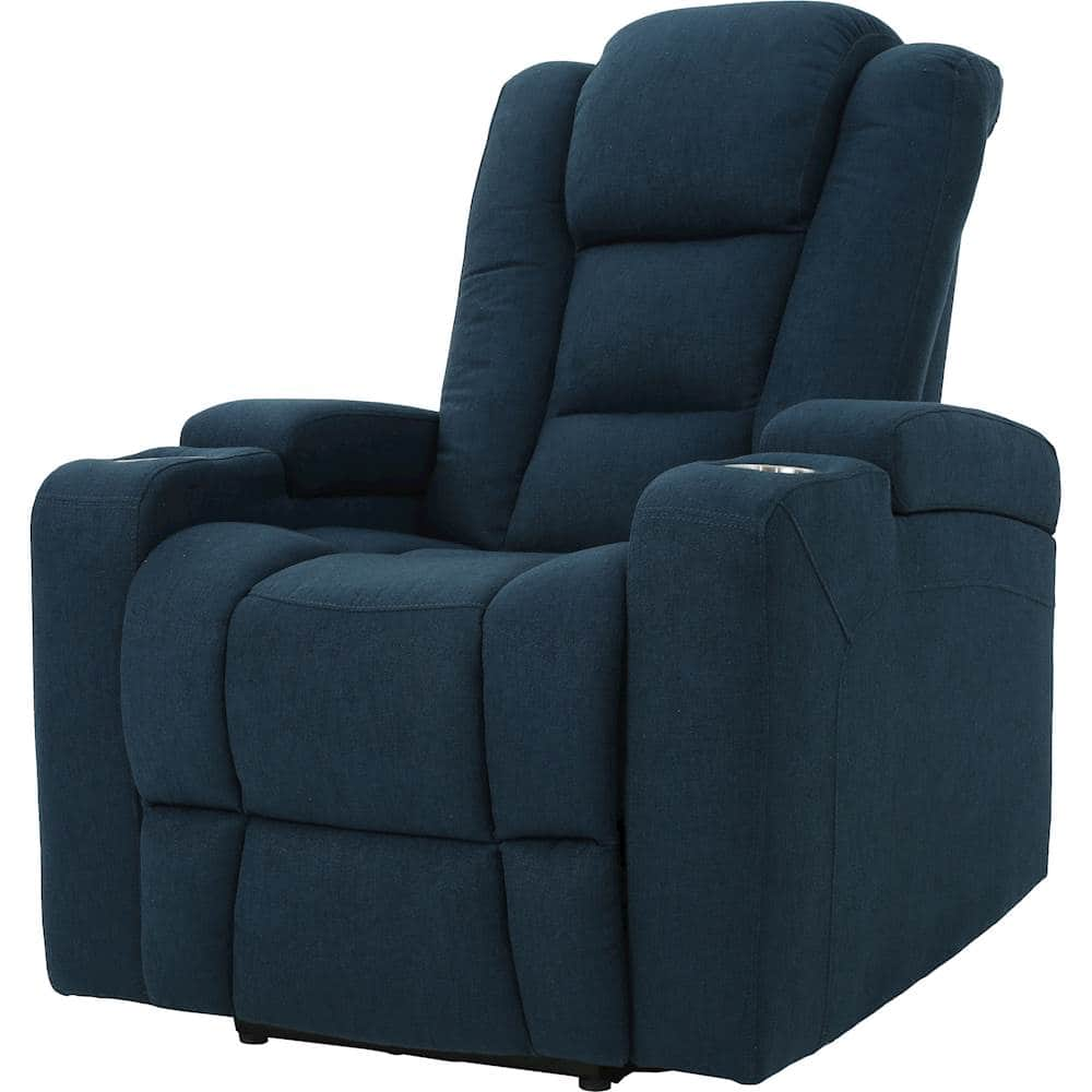 Left View: Noble House - Venice Power Recliner - Navy Blue