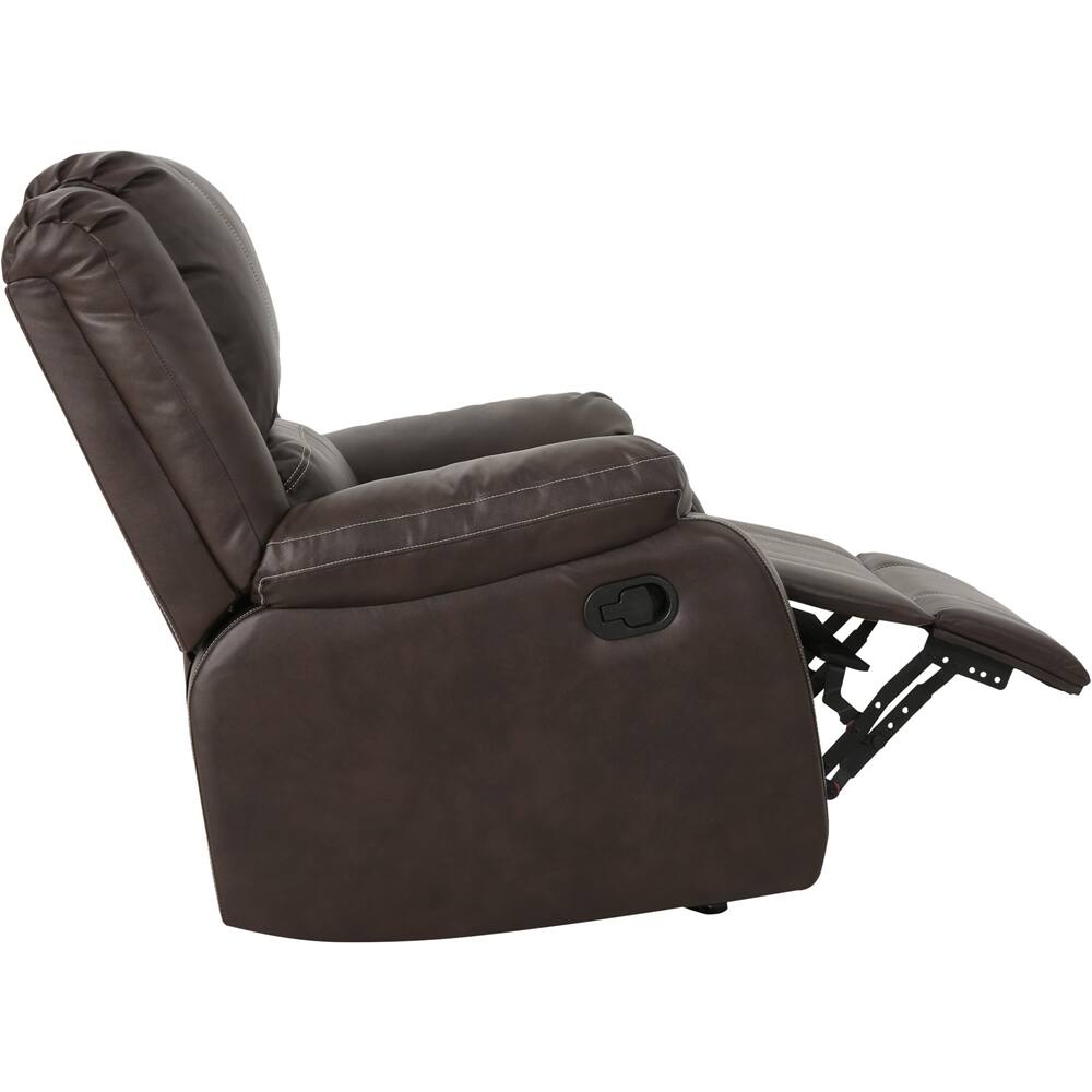 Left View: Noble House - Owatonna Recliner - Dark Brown