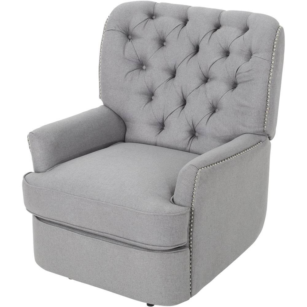 Left View: Noble House - Bradenton Power Recliner - Light Gray