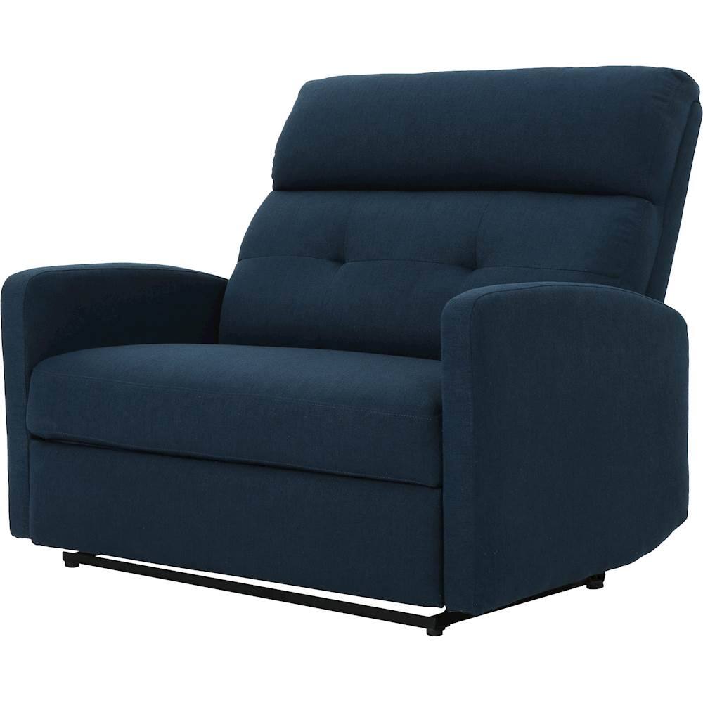 Left View: Noble House - Guymon Loveseat Recliner - Navy Blue