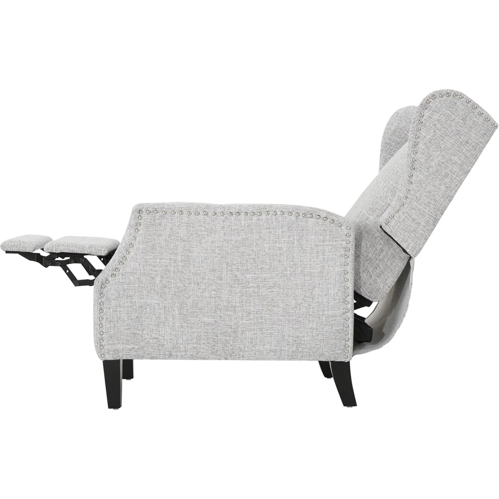 Angle View: Noble House - Muncie Recliner - Light Gray Tweed