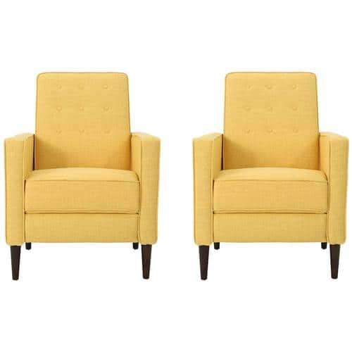 Noble House - Faulkton Recliners (Set of 2) - Muted Yellow