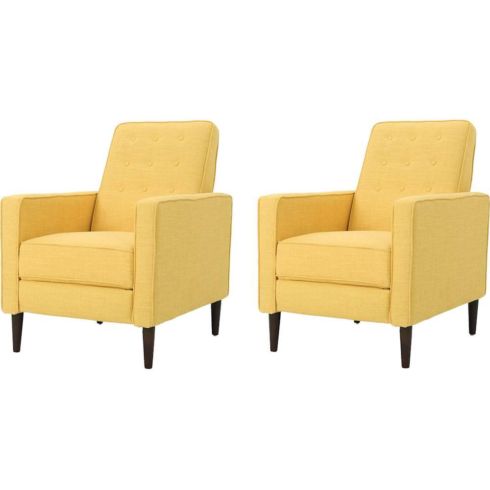 Left View: Noble House - Faulkton Recliners (Set of 2) - Muted Yellow