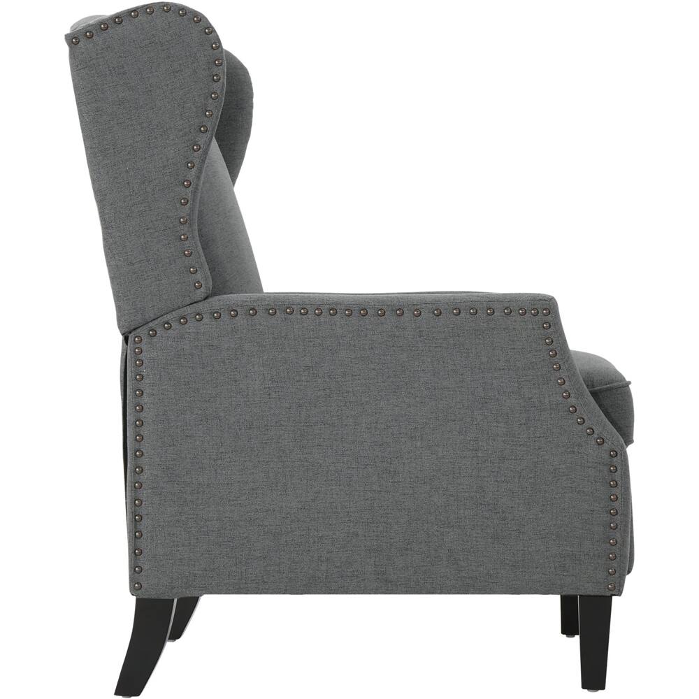 Left View: Noble House - Muncie Recliner - Charcoal