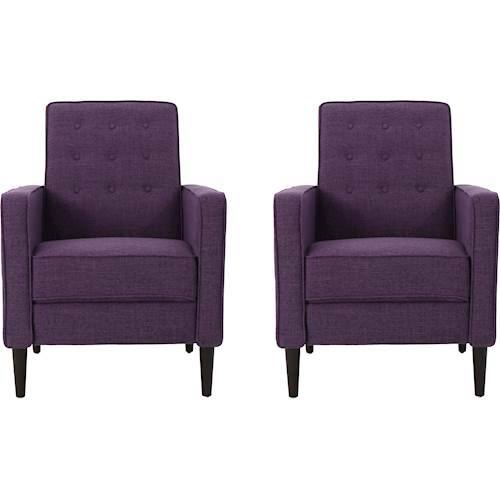 Noble House - Faulkton Recliners (Set of 2) - Muted Purple