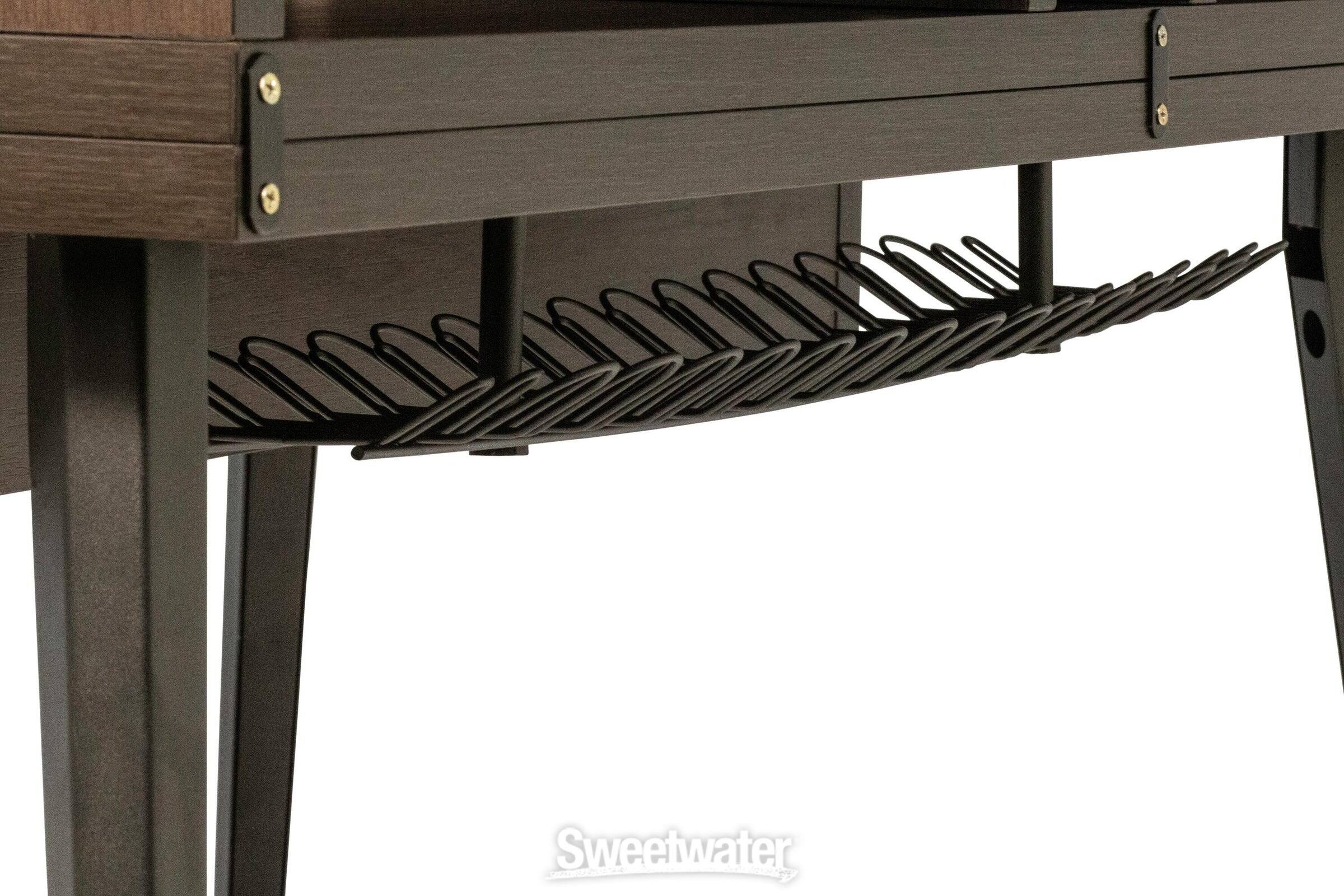 Alt View 1. Gator Frameworks - Elite Furniture Series Main Desk in Dark Walnut with 8U Rack Space and Slide-Out Keyboard Tray - Dark Walnut Finish.