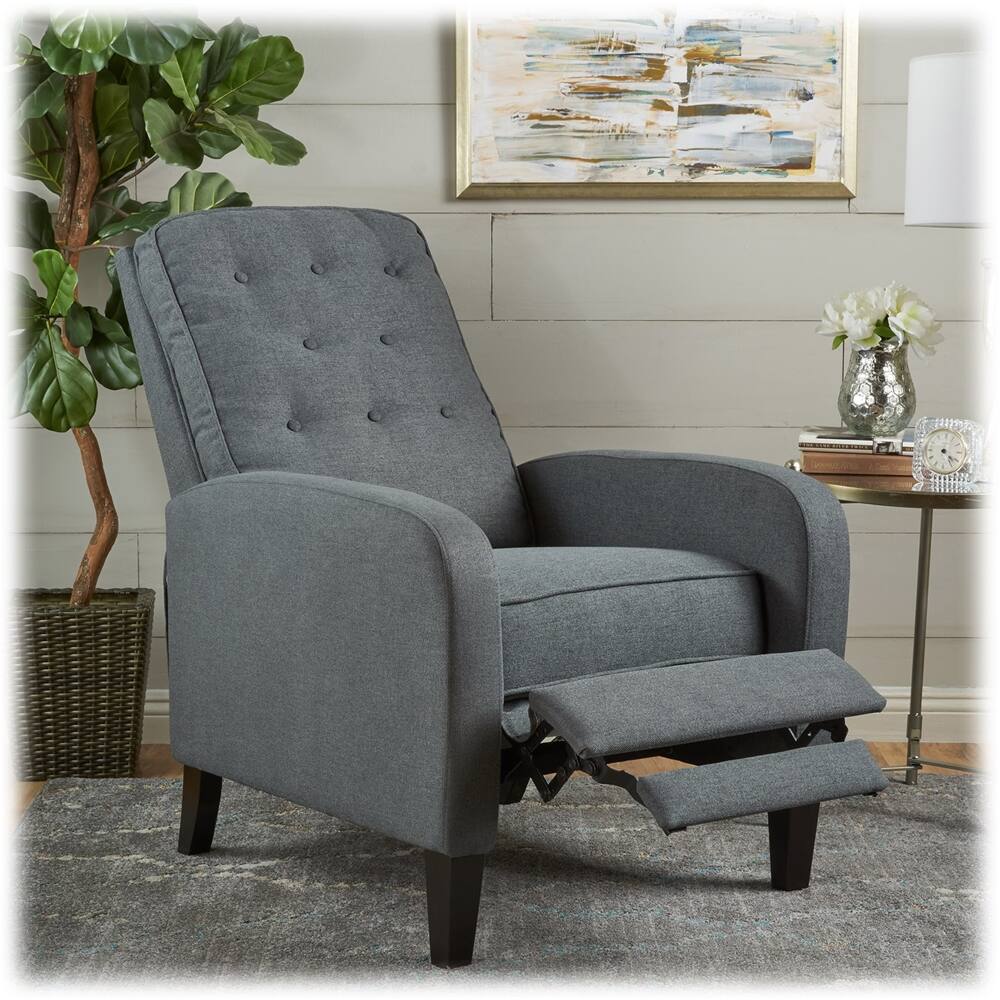 Left View: Noble House - Aspen Recliner - Dark Gray