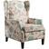 Angle. Noble House - Muncie Recliner - White And Blue Floral.